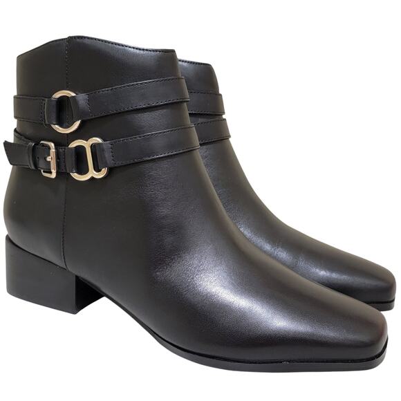 Easy Spirit Women Sarafina Ankle Dress Booties Size US 8.5M Black Leather